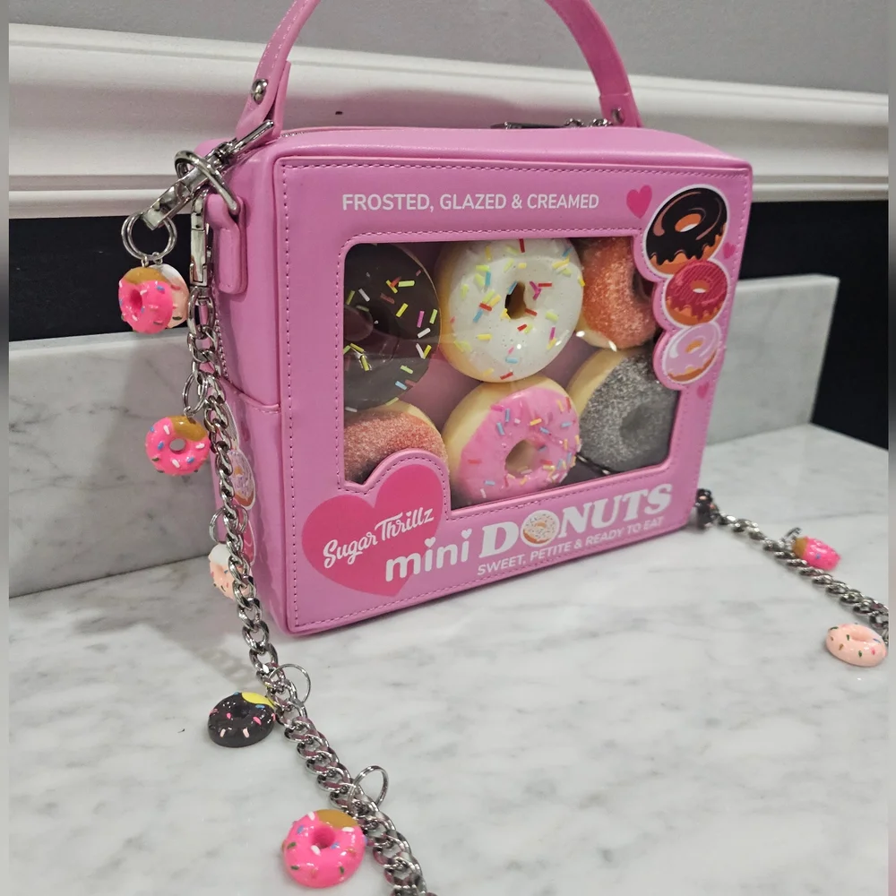 Dolls Kill Sugar Thrillz Donut Looking Like A Snack Crossbody Bag Pink Purse 💗 - Picture 7 of 16